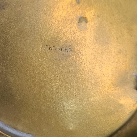 CHINESE BRASS ENGRAVED BOWL WITH A bird on a tree - Picture 6 of 9